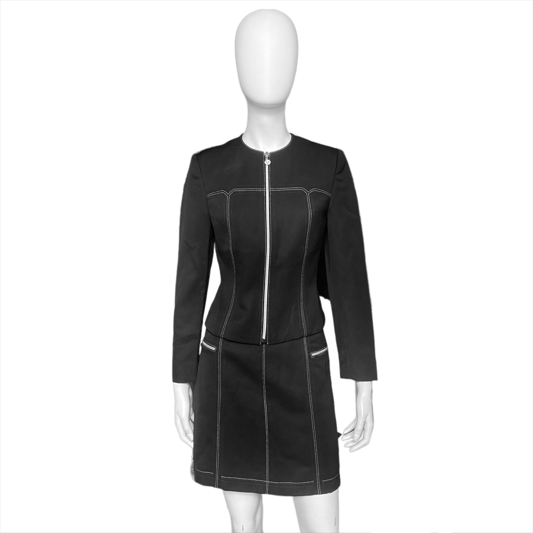 Gianni Versace Couture suit round collar jacket with skirt set - 3