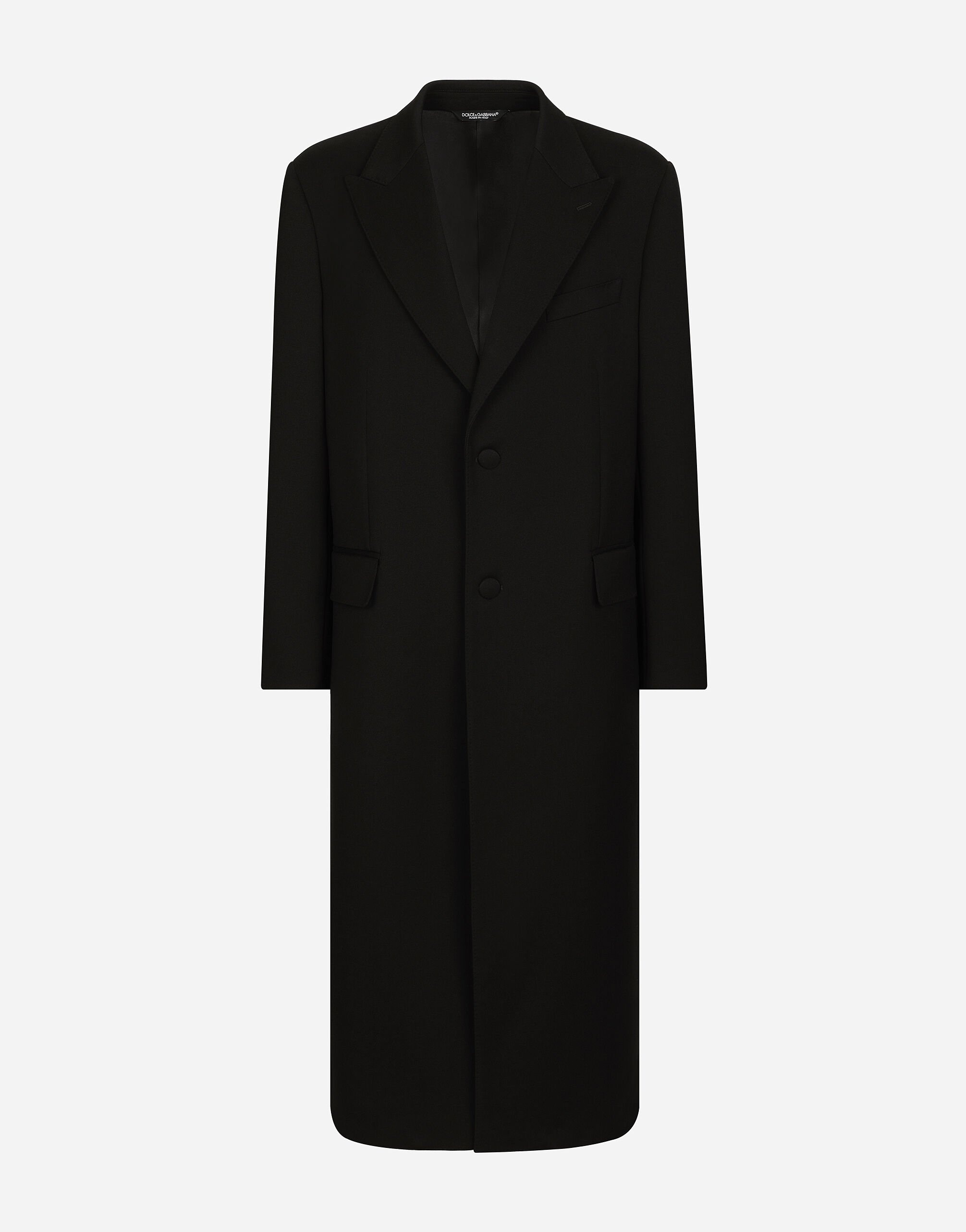 Single-breasted double-face stretch wool coat - 1