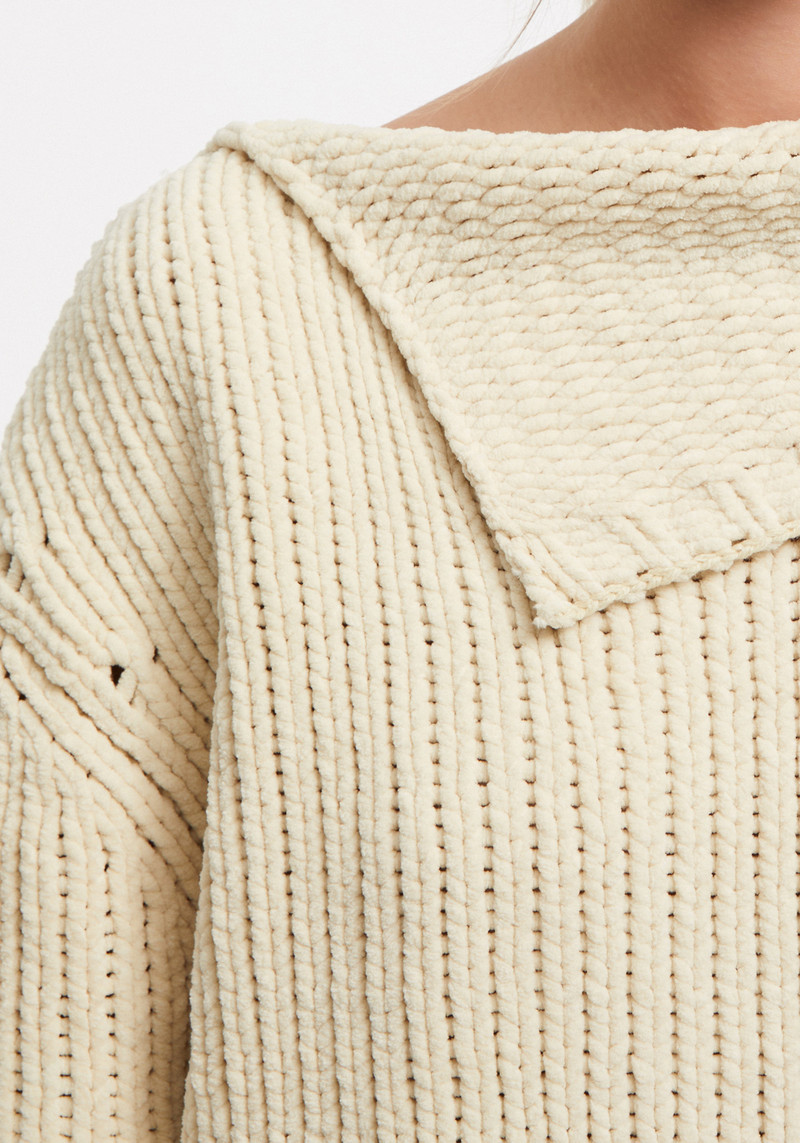 TUNDRA Wrap-collar chenille sweater 4