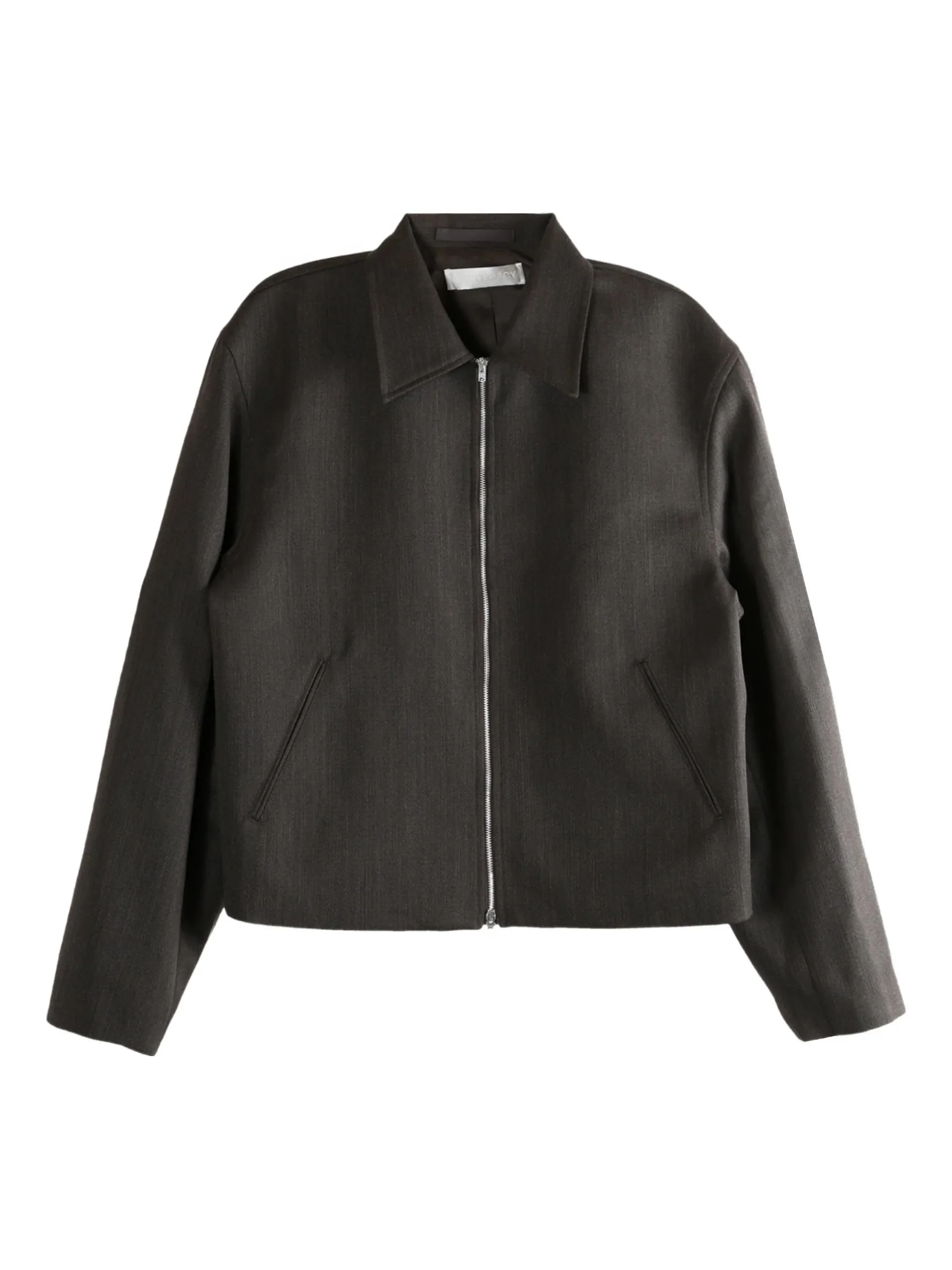 zip-front textured jacket - 1