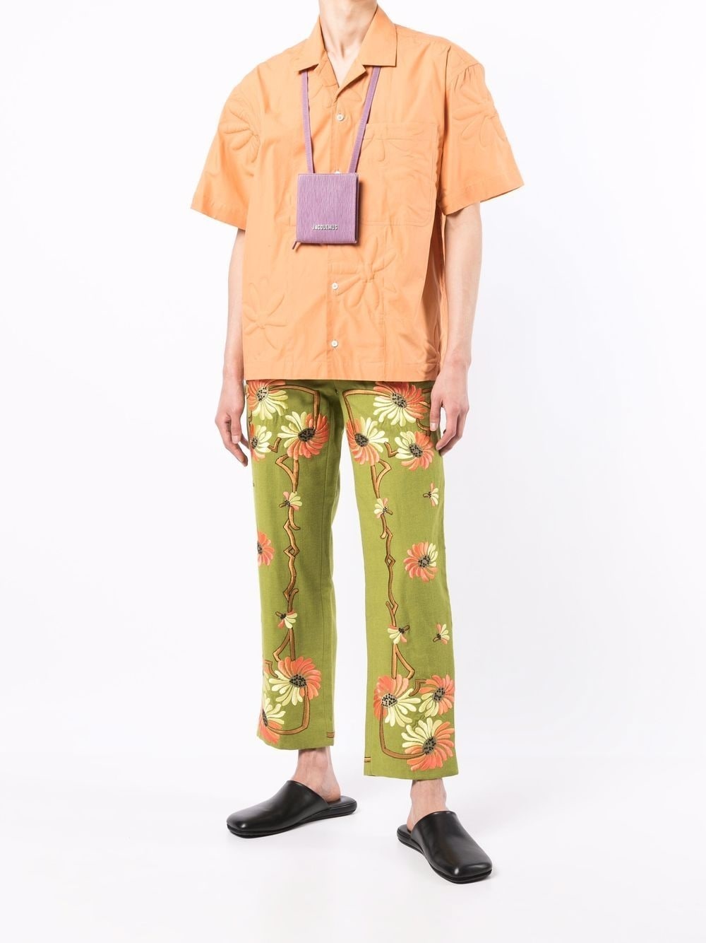 Victorian floral-embroidered trousers - 2