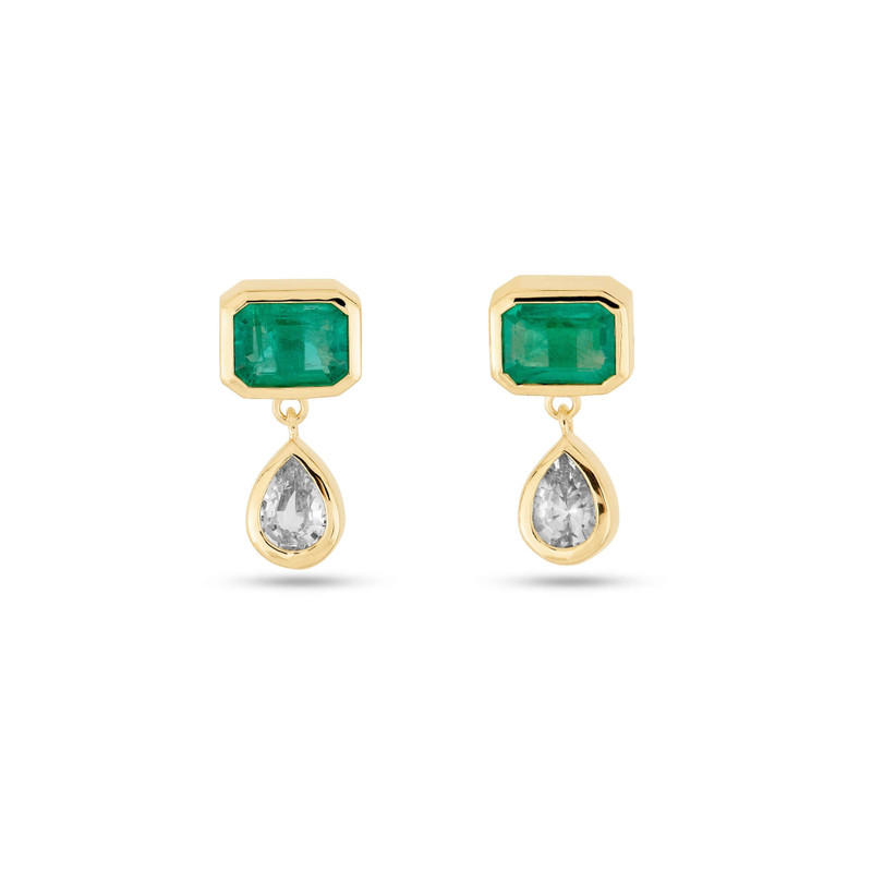 Full Volume Emerald Luxe Drop Earrings 1