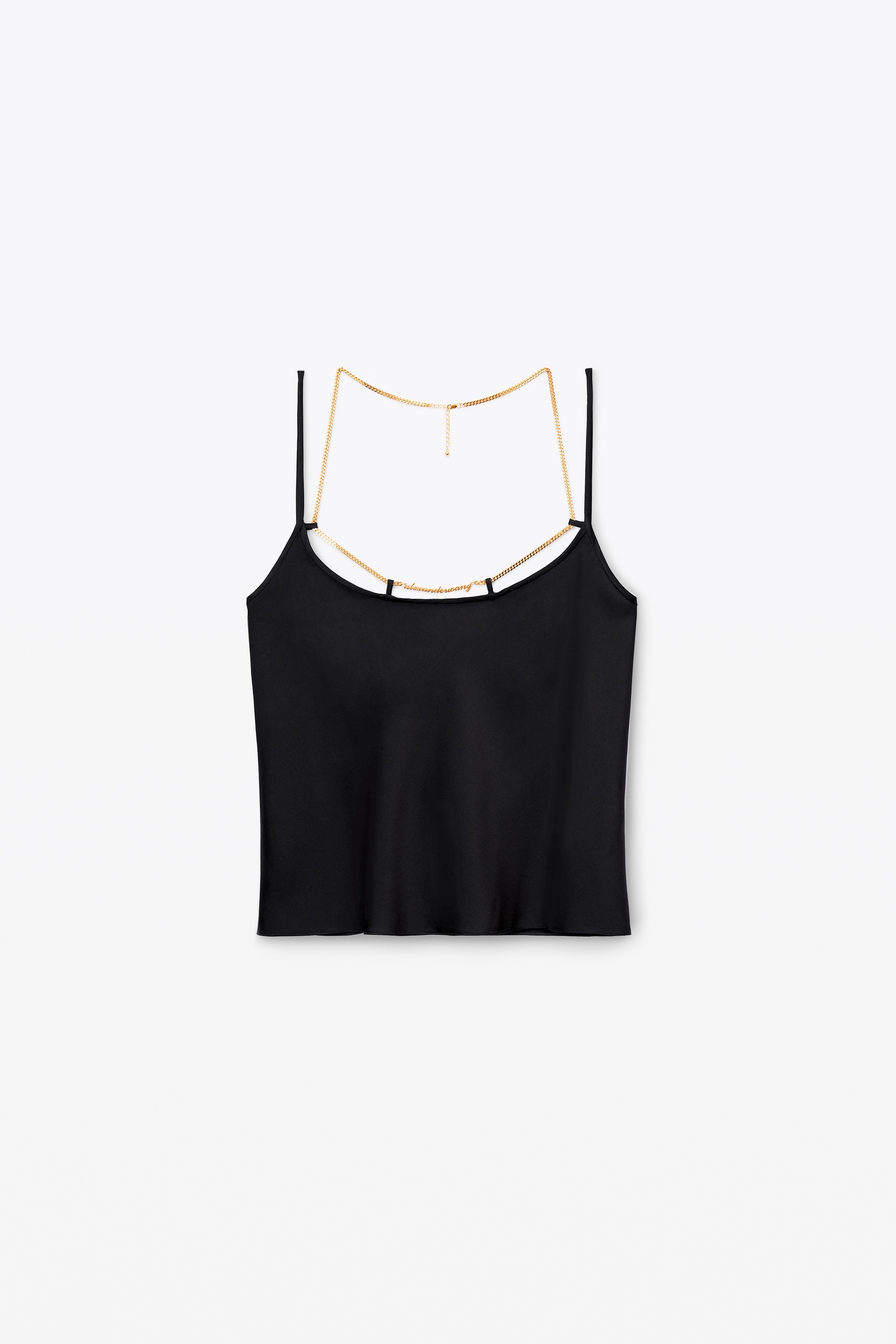 silk charmeuse cami top with logo nameplate - 1