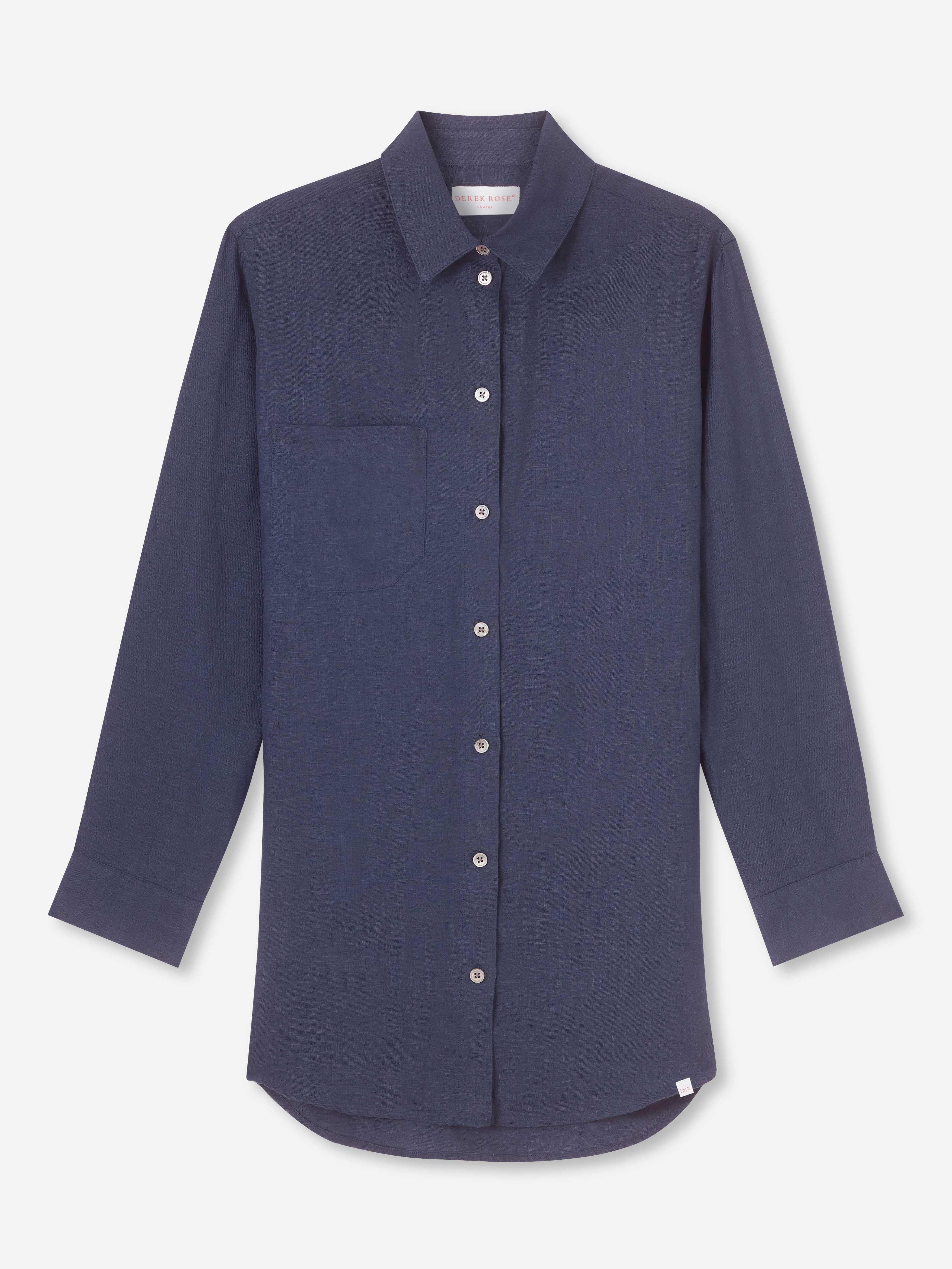 Women's Shirt Sicily Linen Navy - 8
