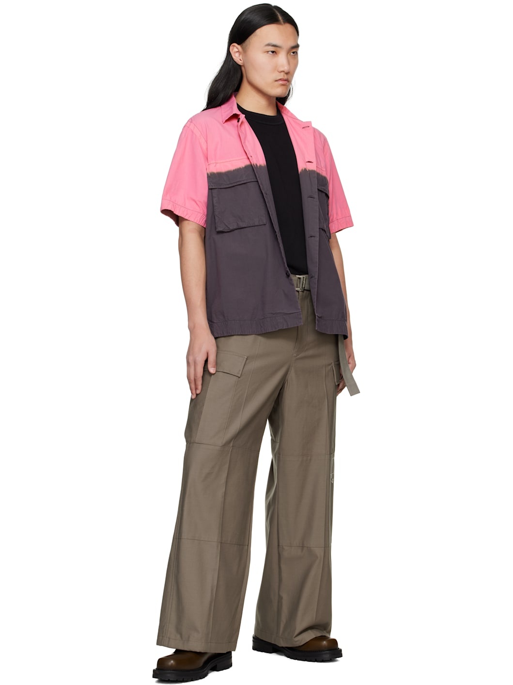 Pink & Gray Garment Dye Shirt - 4