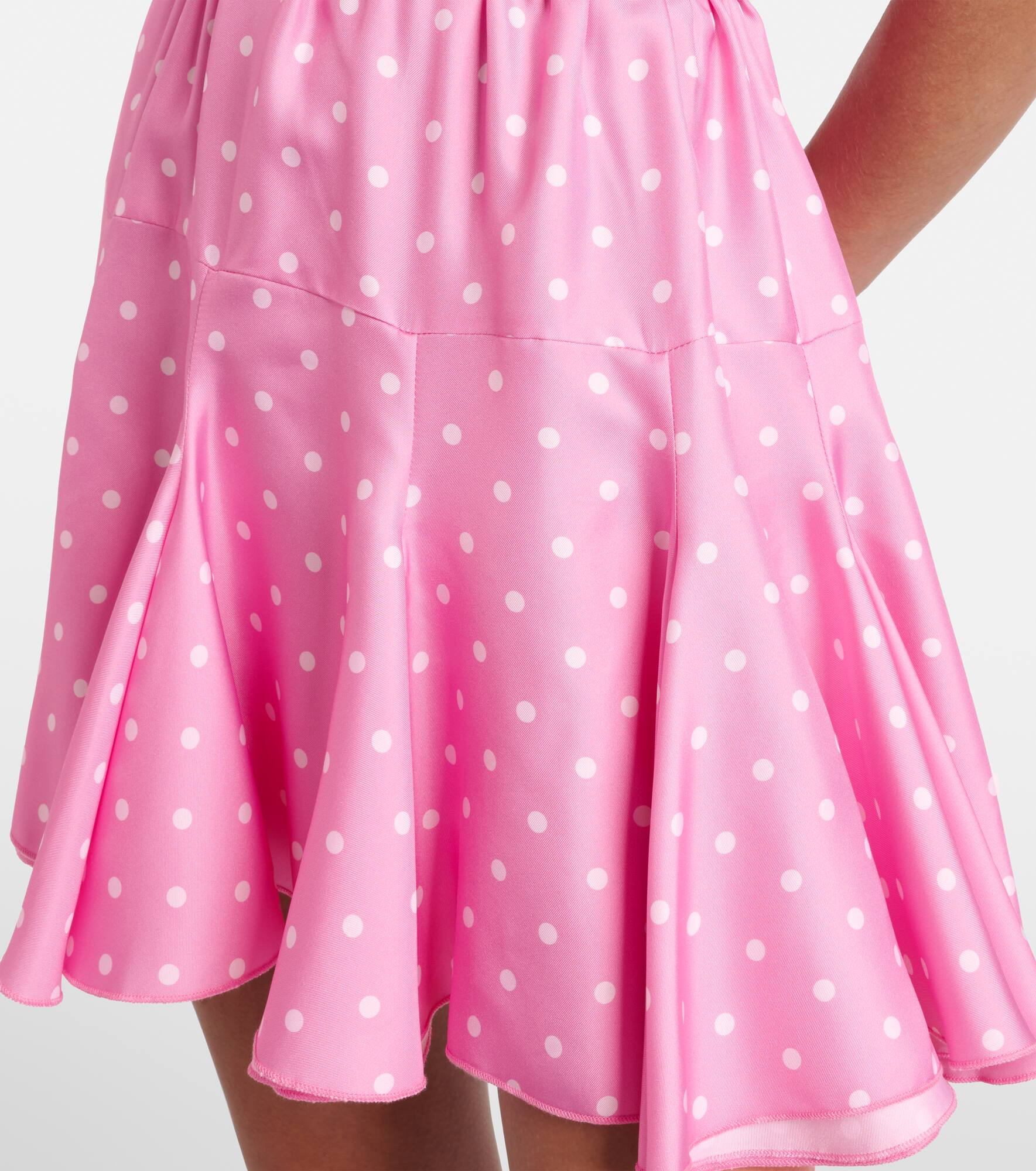 Polka-dot silk twill minidress - 5