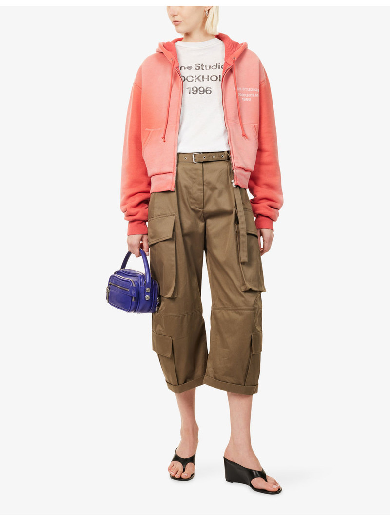 Acne Studios Sprayed Logo Zip-Through Cotton-Jersey Hoody outlook
