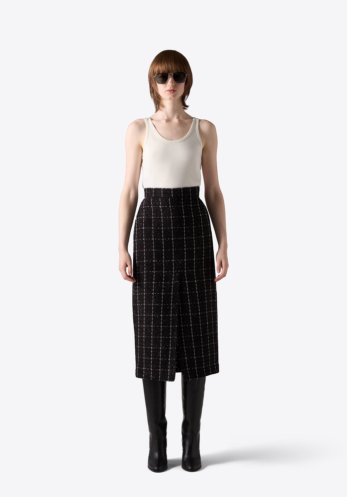 SKIRT 76 BLACK BOUCLÉ CHECK - 2
