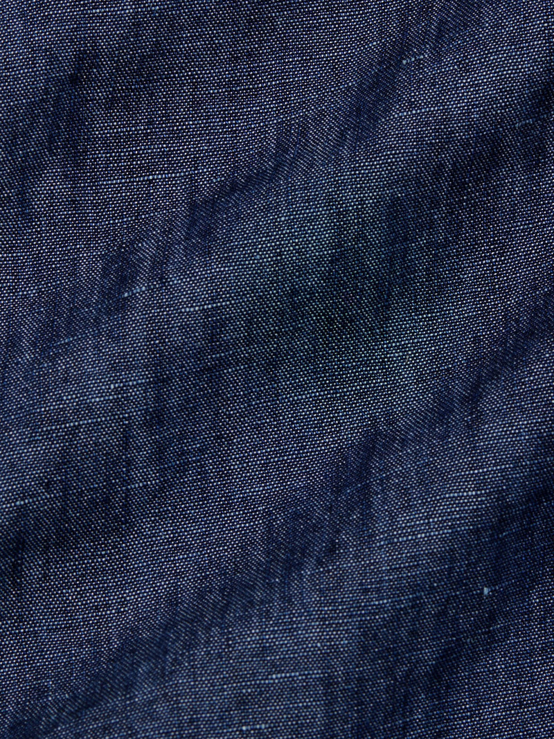Men's Cotton-Linen Sport Shirt - Blue 7