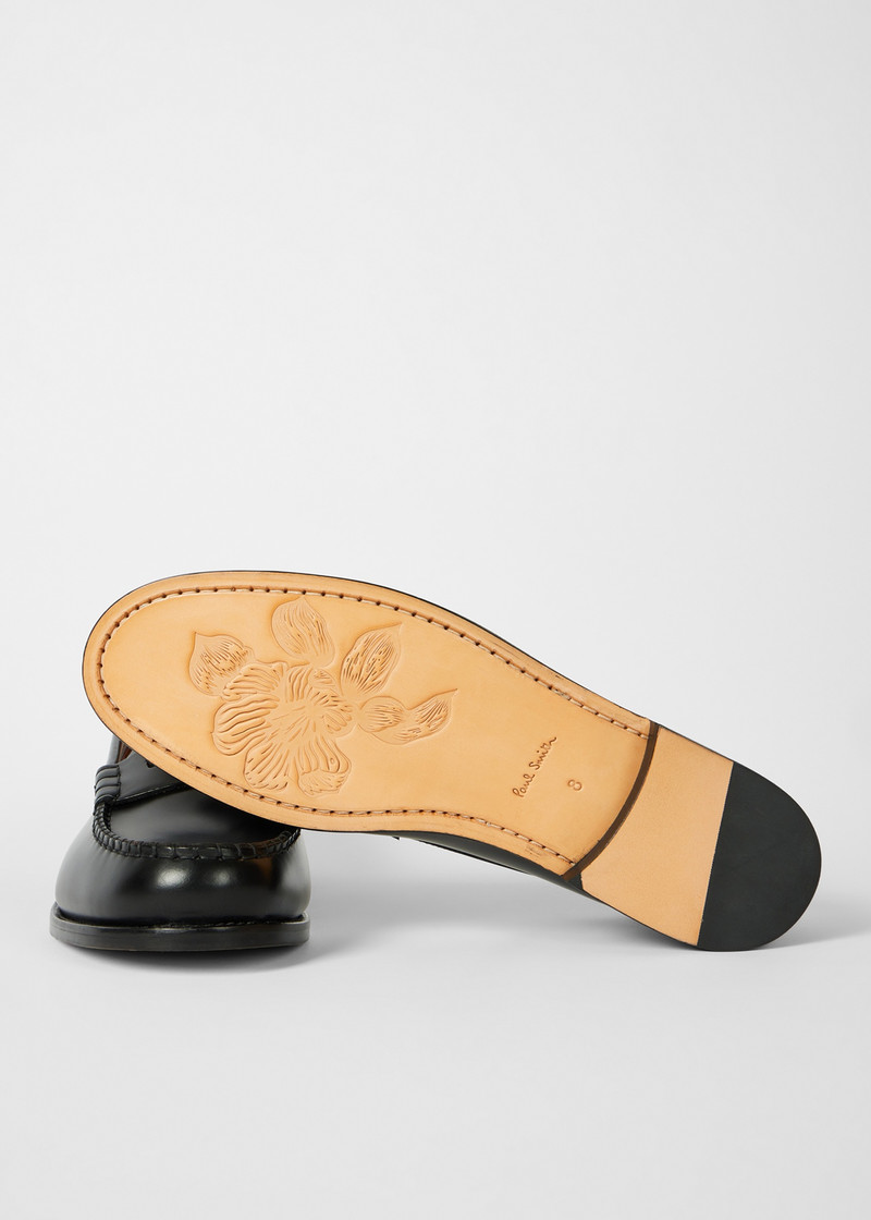 Paul Smith Tonal Black Leather 'Lido' Loafers outlook
