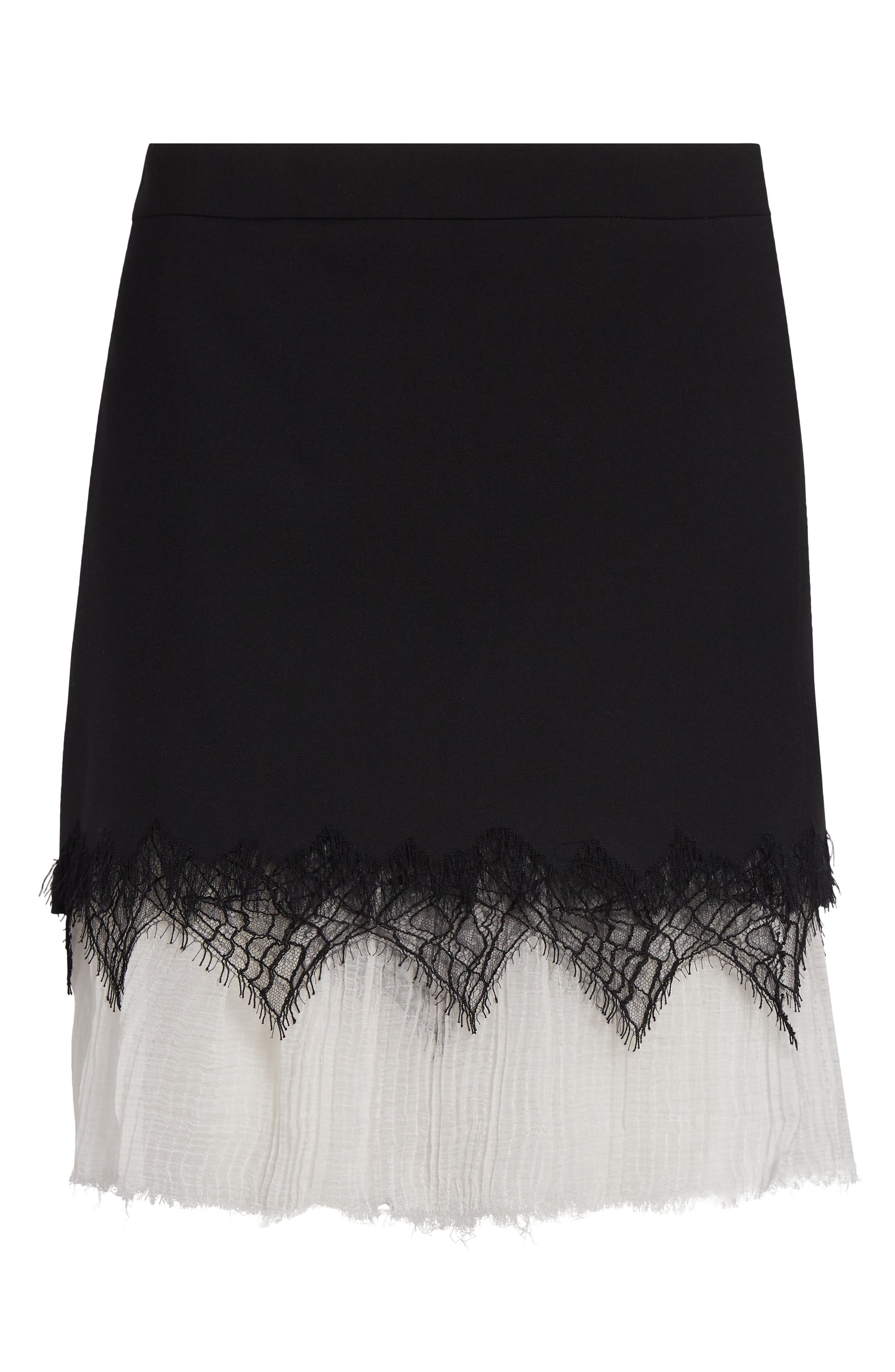 McQueen Cobweb Lace Wool Gabardine Miniskirt in Black at Nordstrom - 5