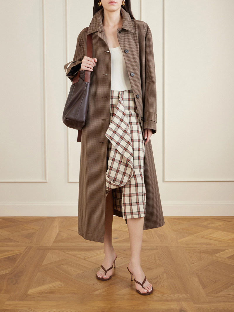 RÓHE Belted Checked Taffeta Trench Coat outlook