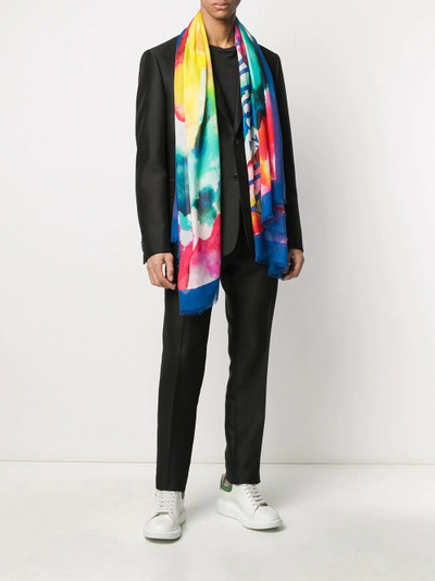 Alexander McQueen watercolour lightweight scarf outlook