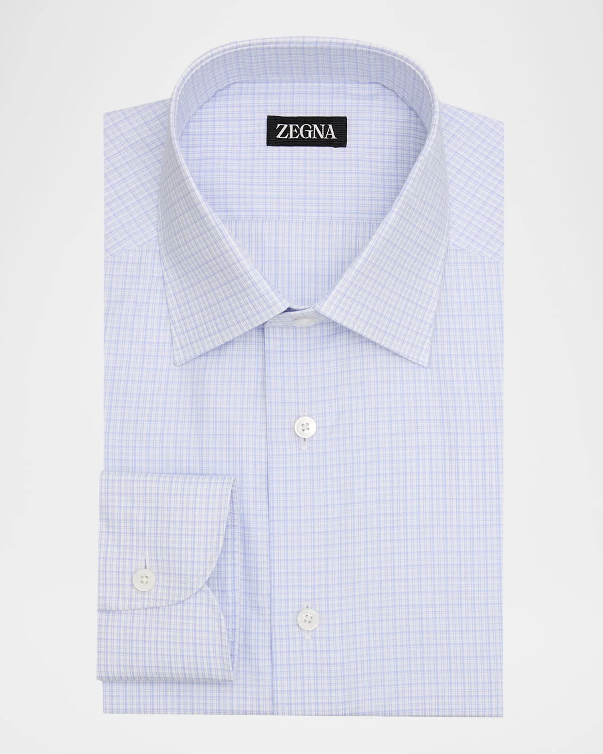 Men's Pure Cotton Micro-Plaid Dress Shirt - 1