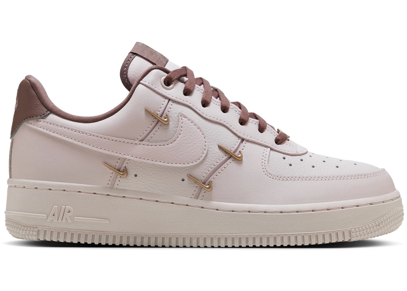 Nike Air Force 1 '07 LX CN Pink Oxford Gold Mini Swooshes (Women's) - 1