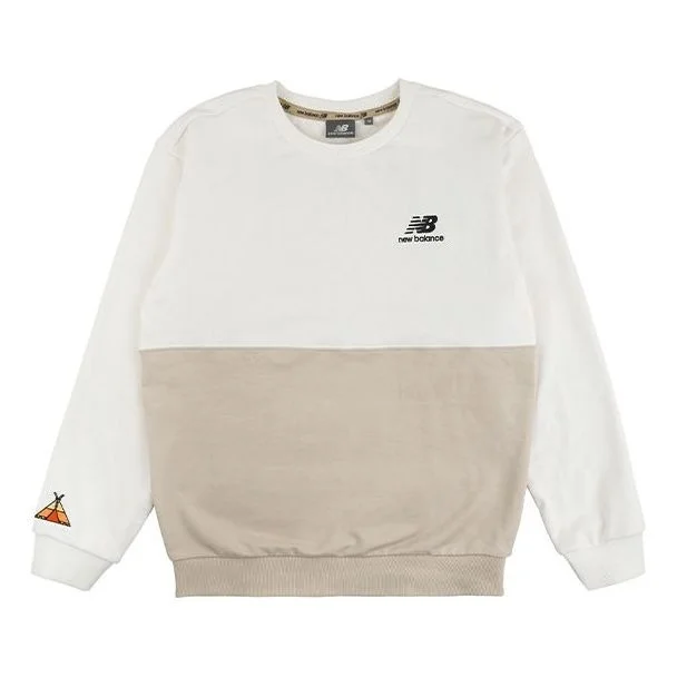 New Balance x JHI Crossover Printing Colorblock Casual Round Neck Pullover White NCA89063-IV - 1