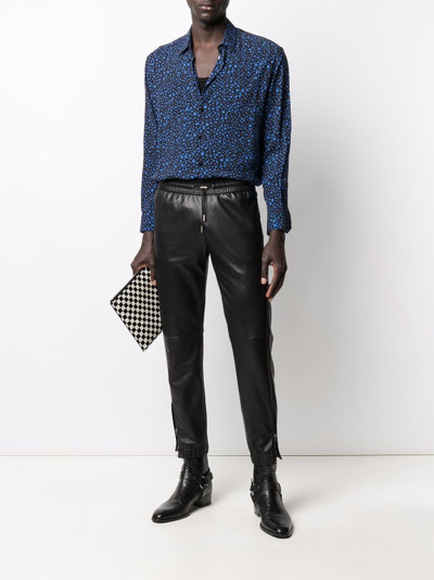 SAINT LAURENT drawstring-waist panelled trousers outlook