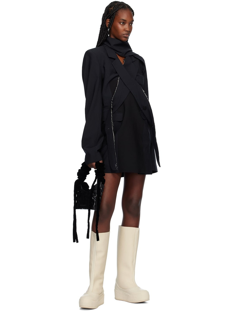 OTTOLINGER Black & Navy Drape Suit Minidress outlook