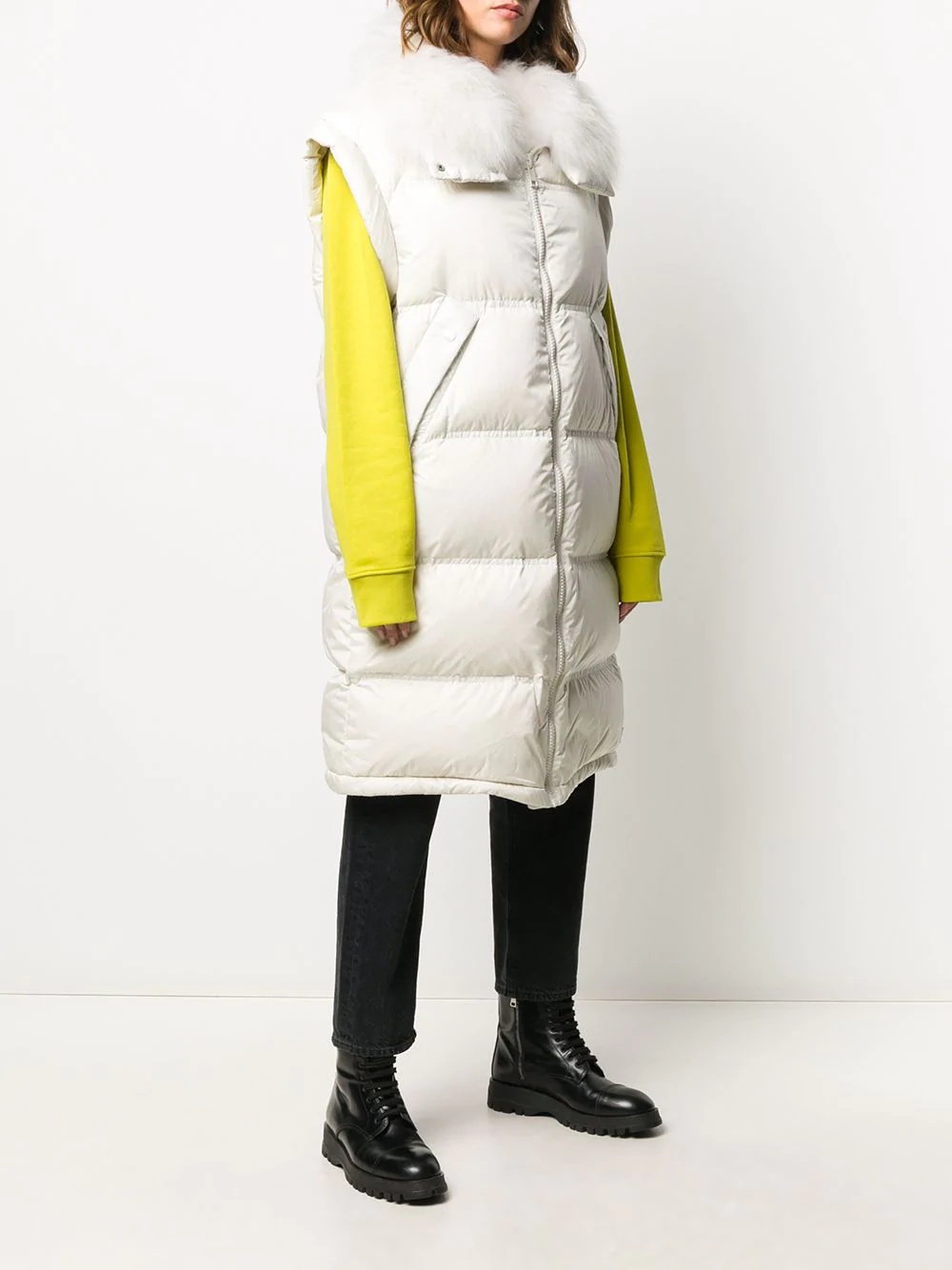 sleeveless padded coat - 3