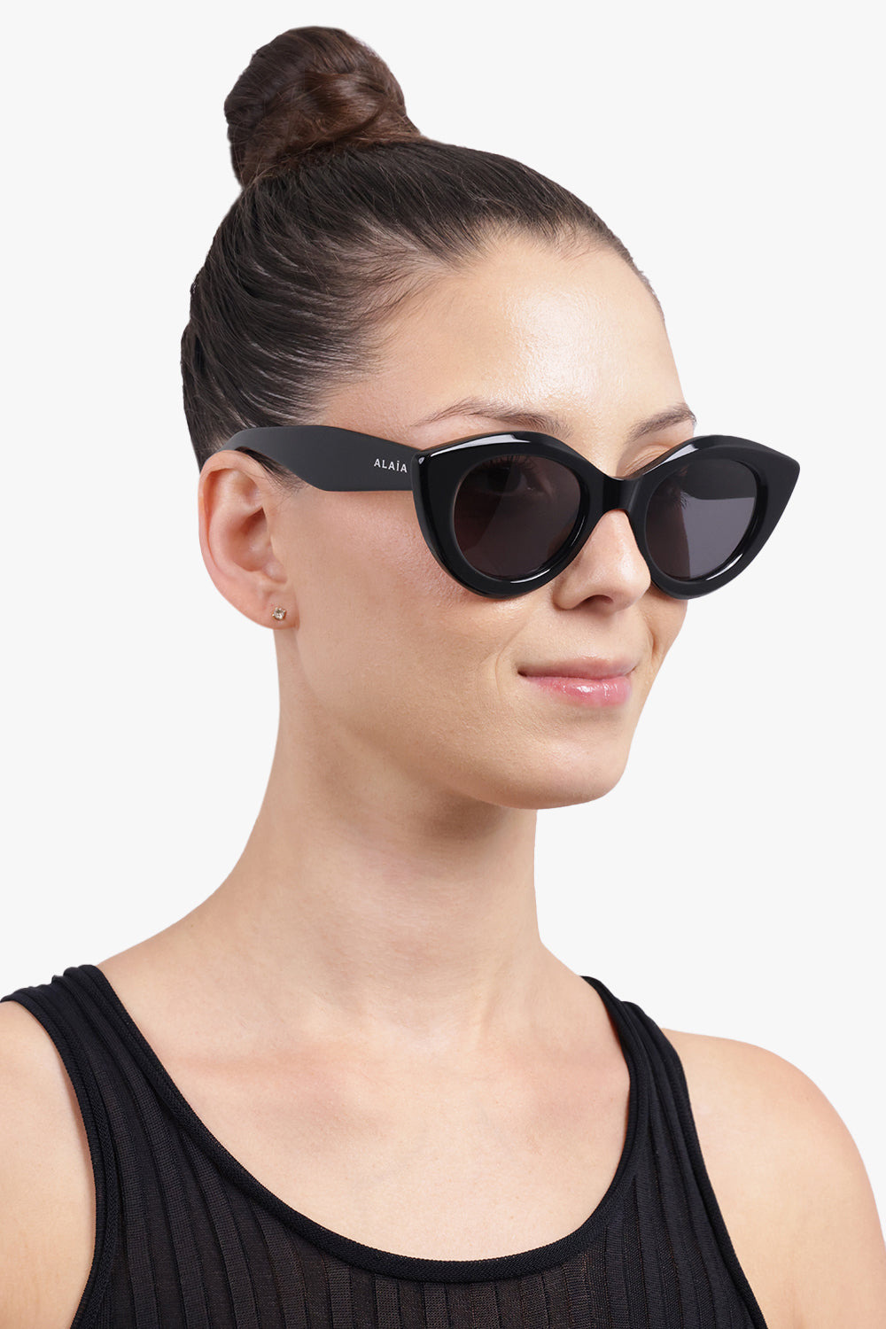 AA0091S ROUND CAT EYE SUNGLASSES | BLACK - 5