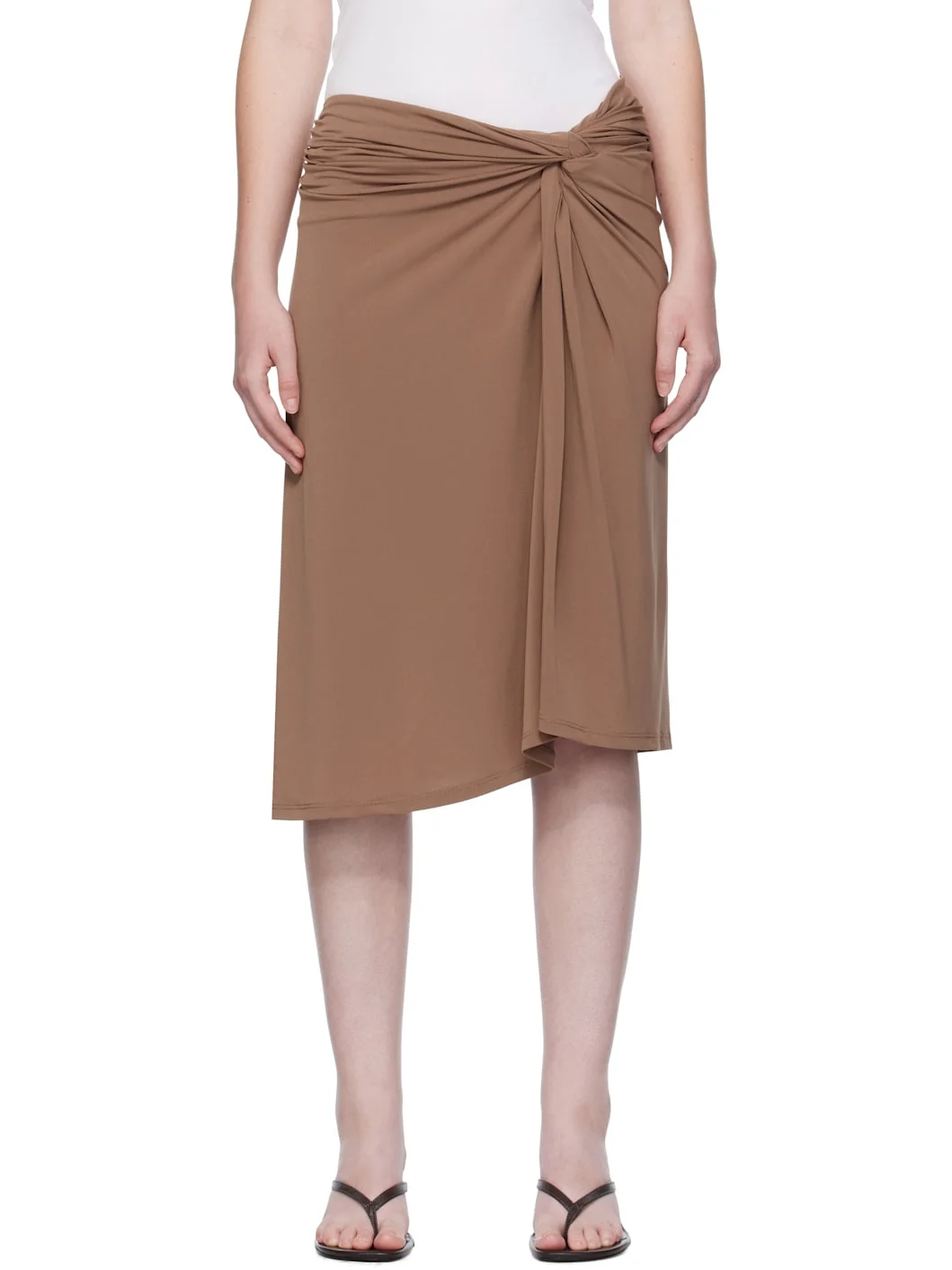 Brown Elemental Ida Midi Skirt - 1
