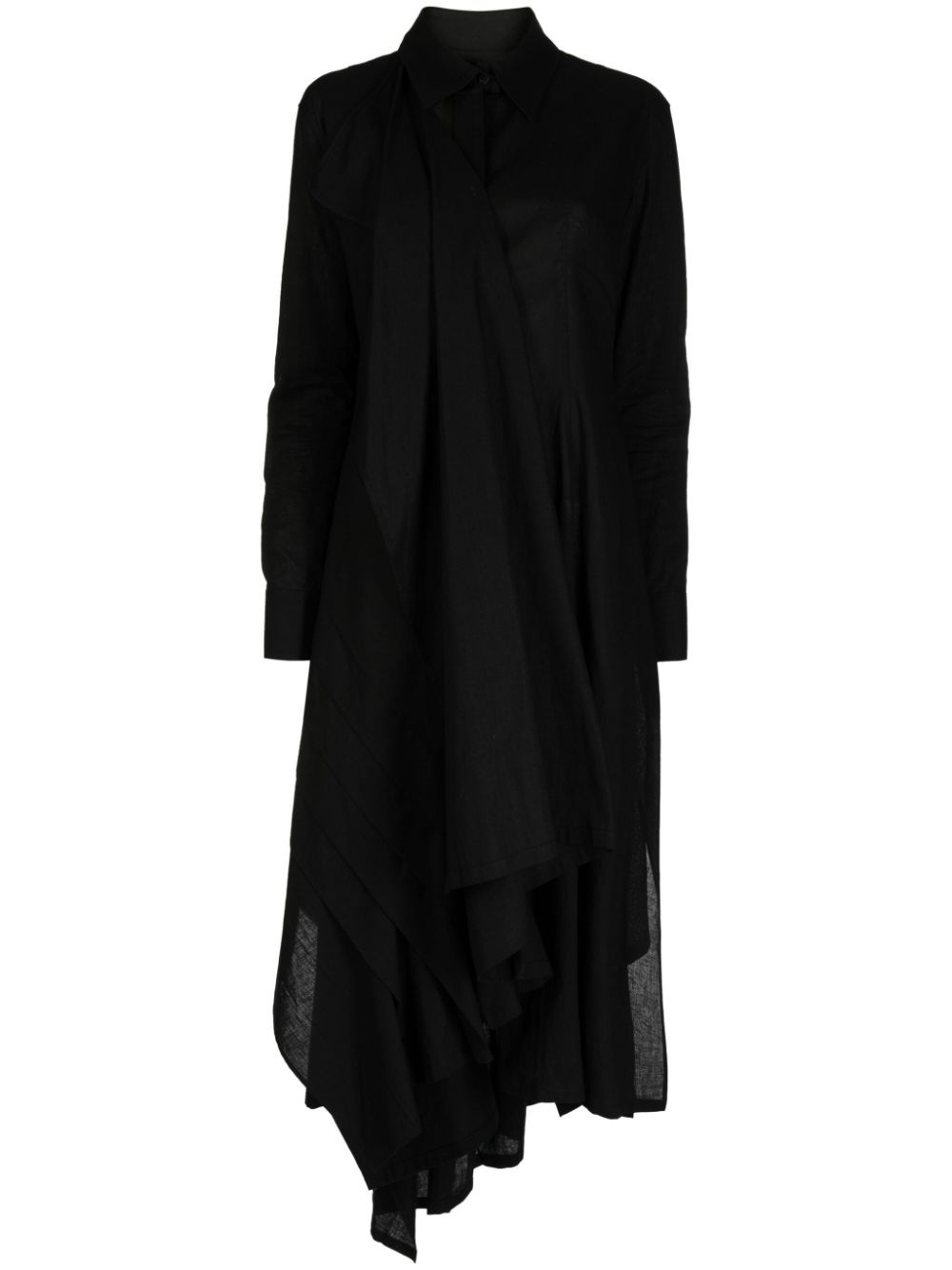Muslin draped midi dress - 1