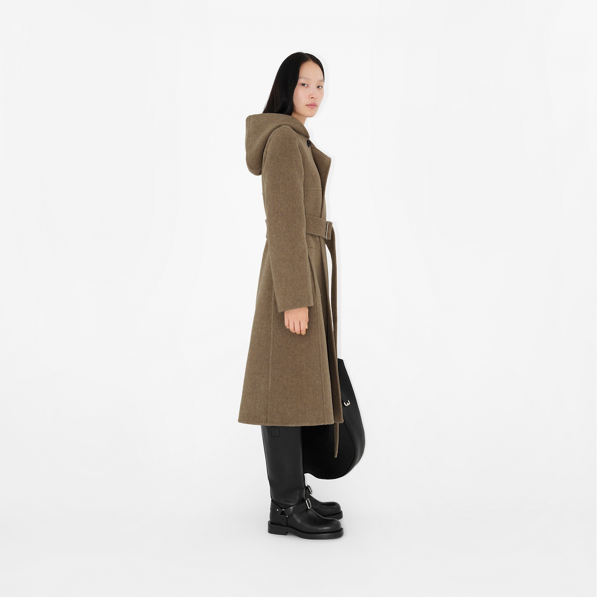 Wool Cashmere Hooded Coat - 3