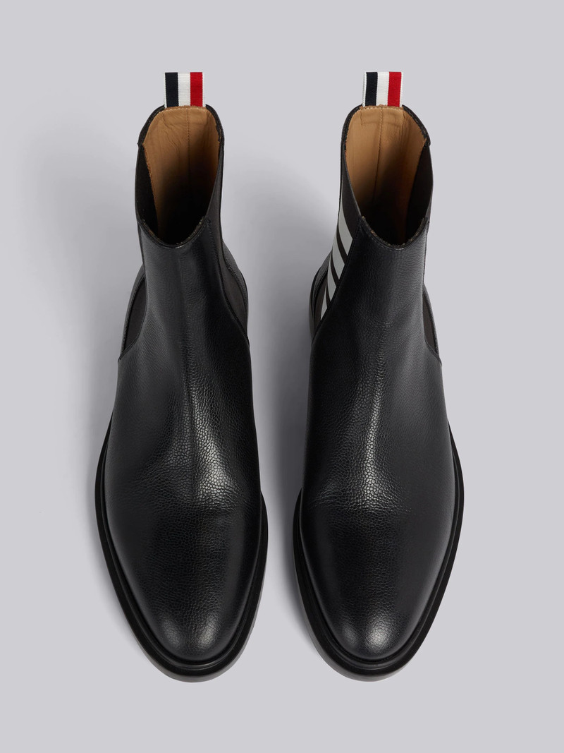 Black Pebble Grain Leather 4-Bar Lightweight Sole Chelsea Boot 4