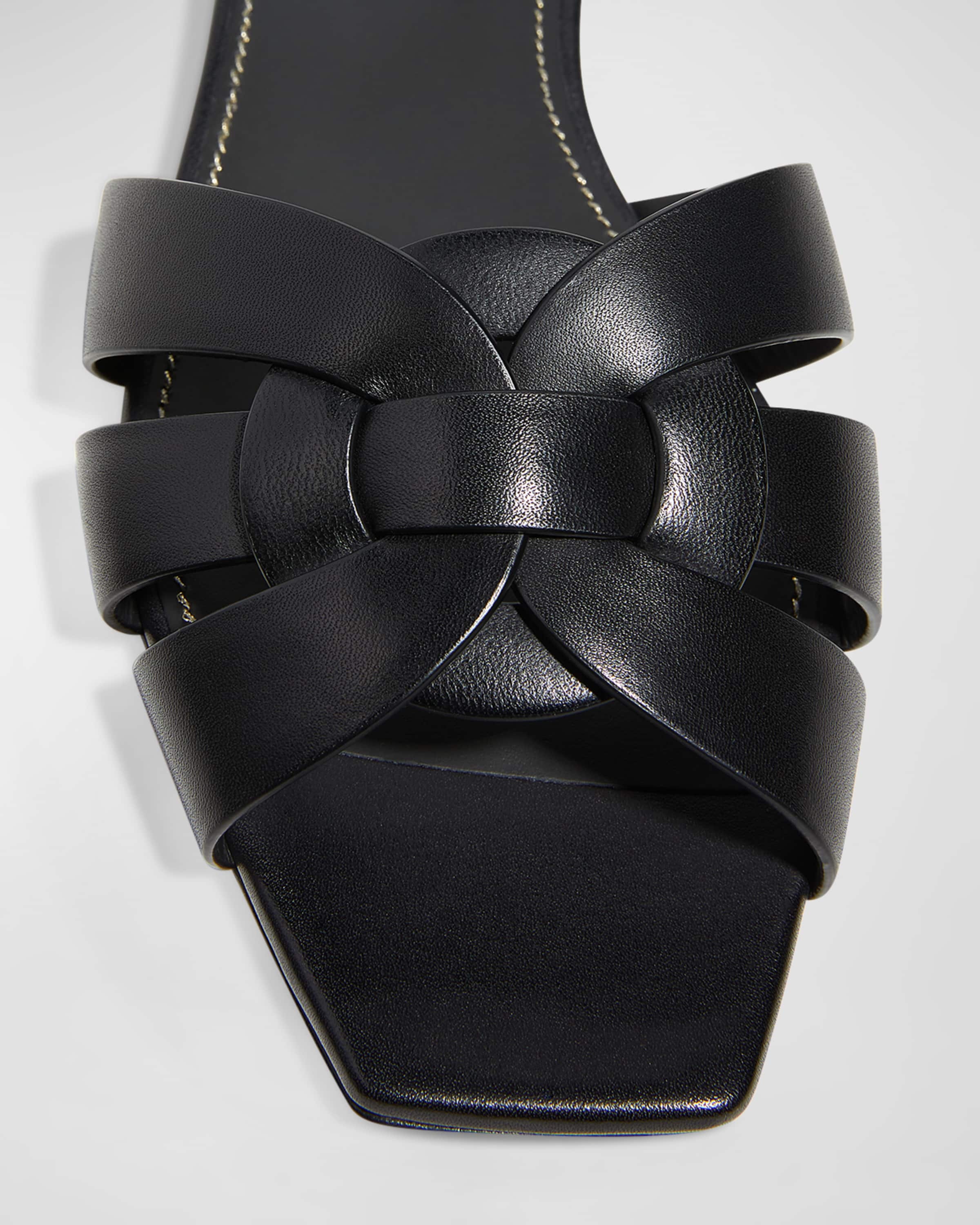 Woven Leather Sandal Slide - 4