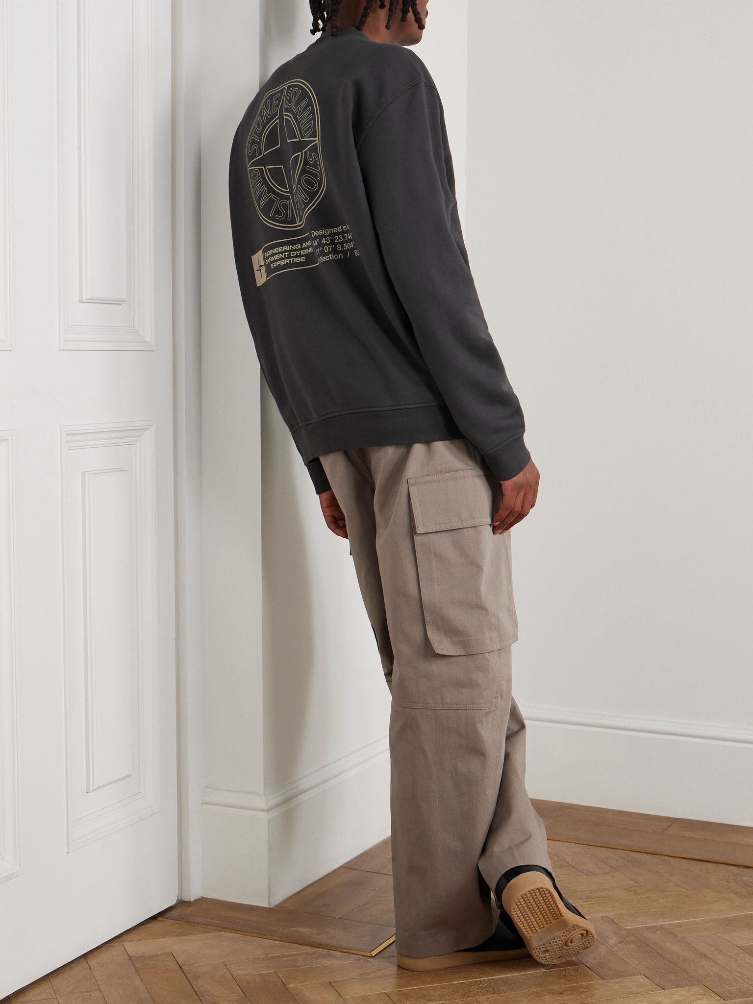 Logo-Print Cotton-Jersey Sweatshirt Gray - 2