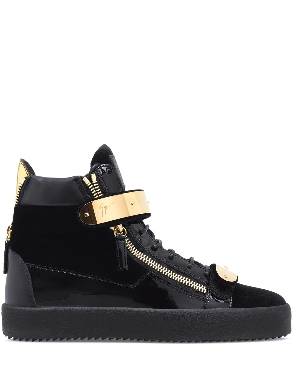 Coby velvet hi-top sneakers - 1