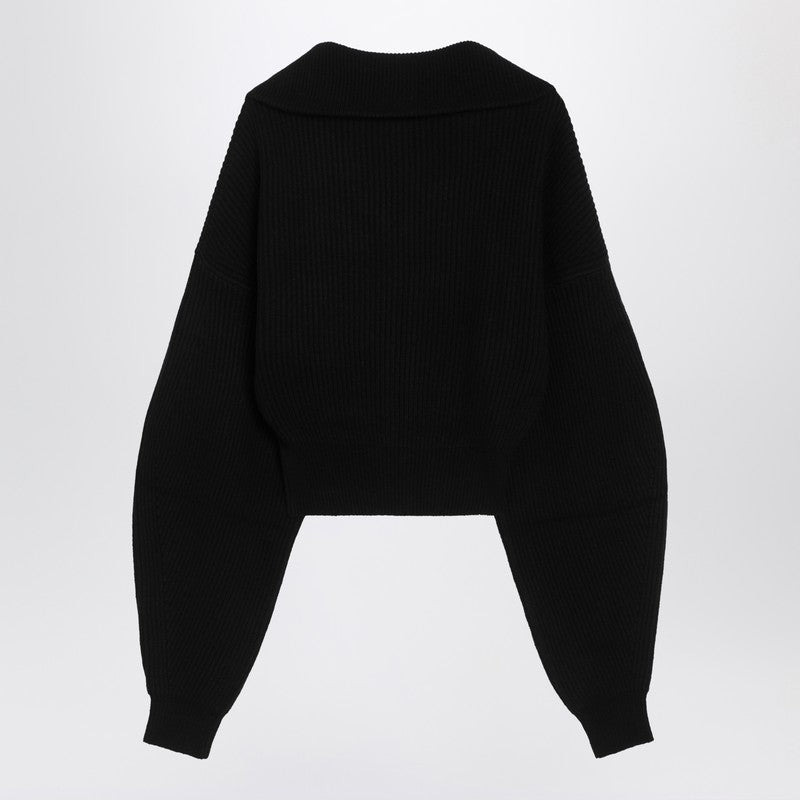 Sportmax Black zip-up cardigan in wool and cashmere - 2