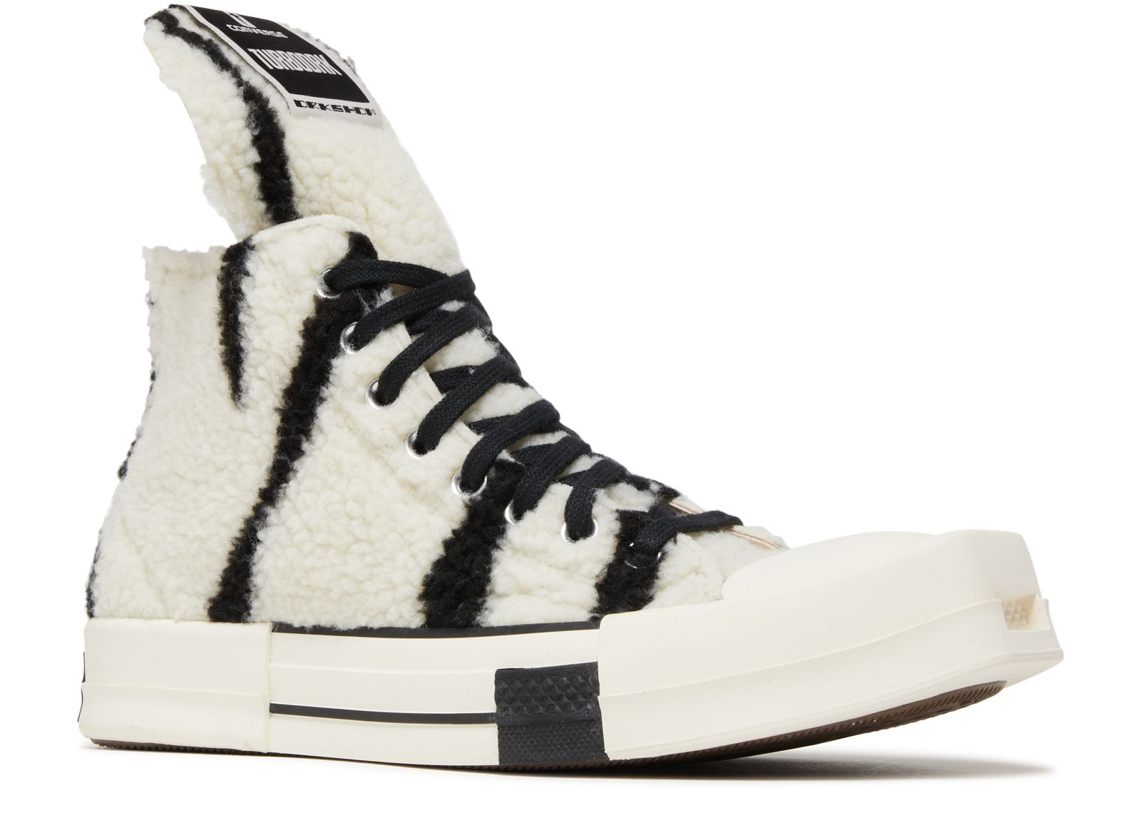 RICK OWENS X DRKSHDW TURBODRK CHUCK 70 HIGH 'ZEBRA' - 2