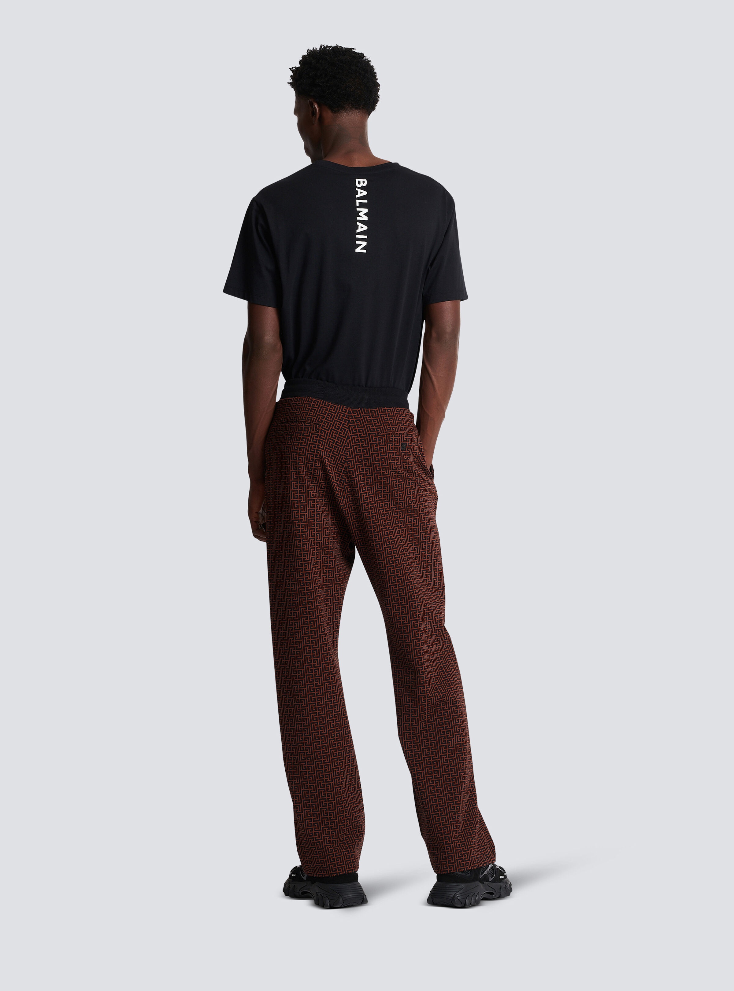Monogrammed pyjama-style trousers - 4