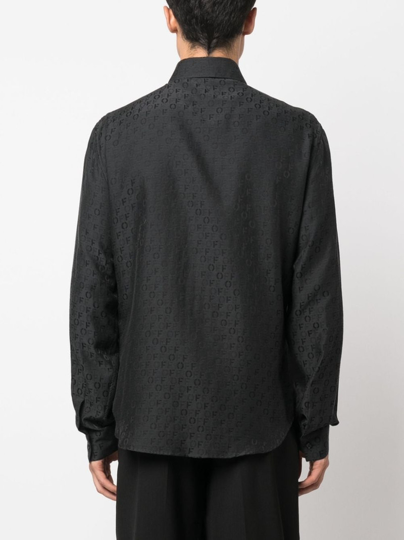 logo-print silk-cotton shirt 4
