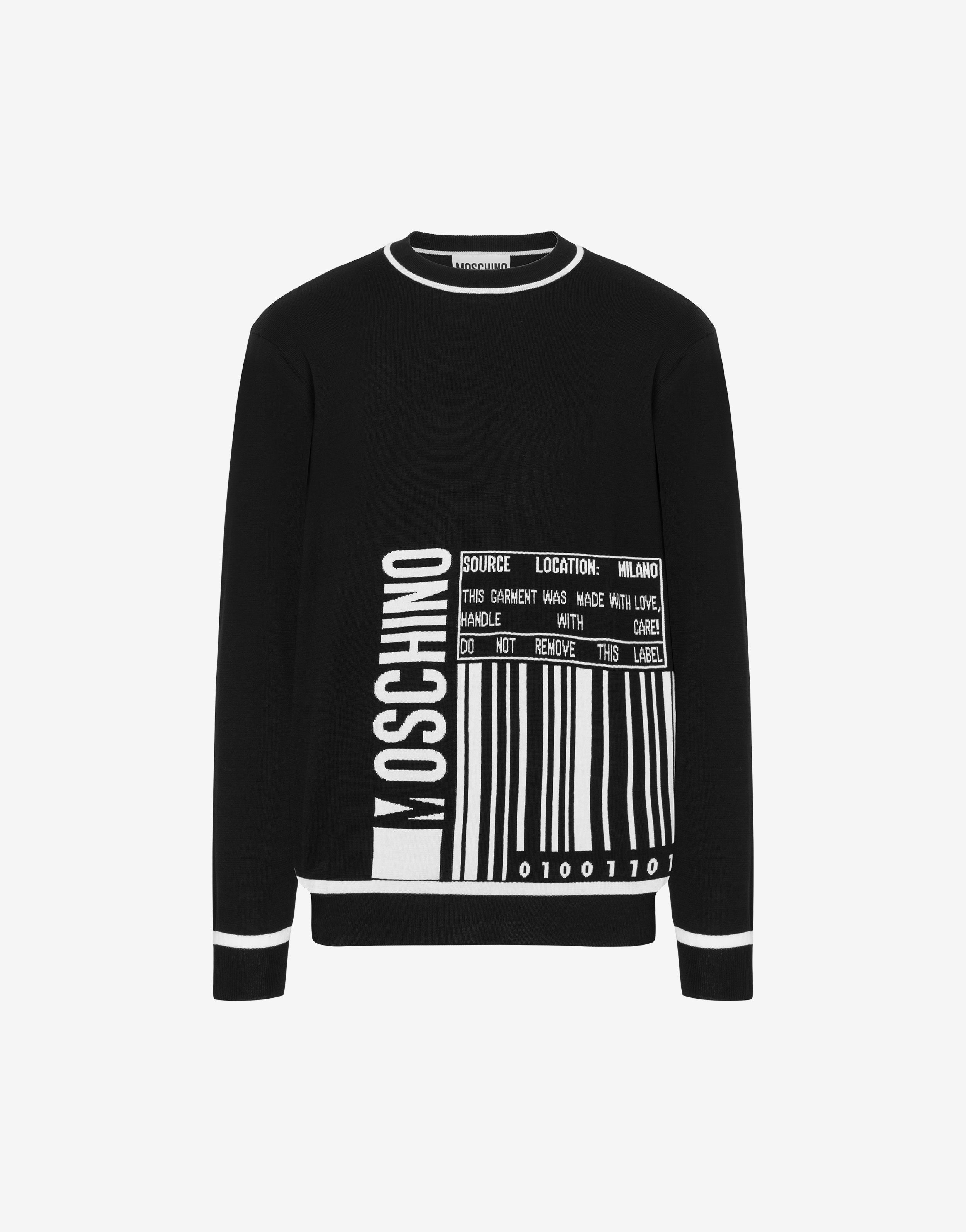 COTTON PULLOVER WITH BARCODE LOGO - 1