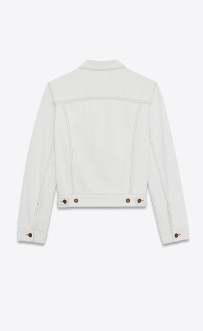 SAINT LAURENT fitted jacket in gray off-white denim outlook