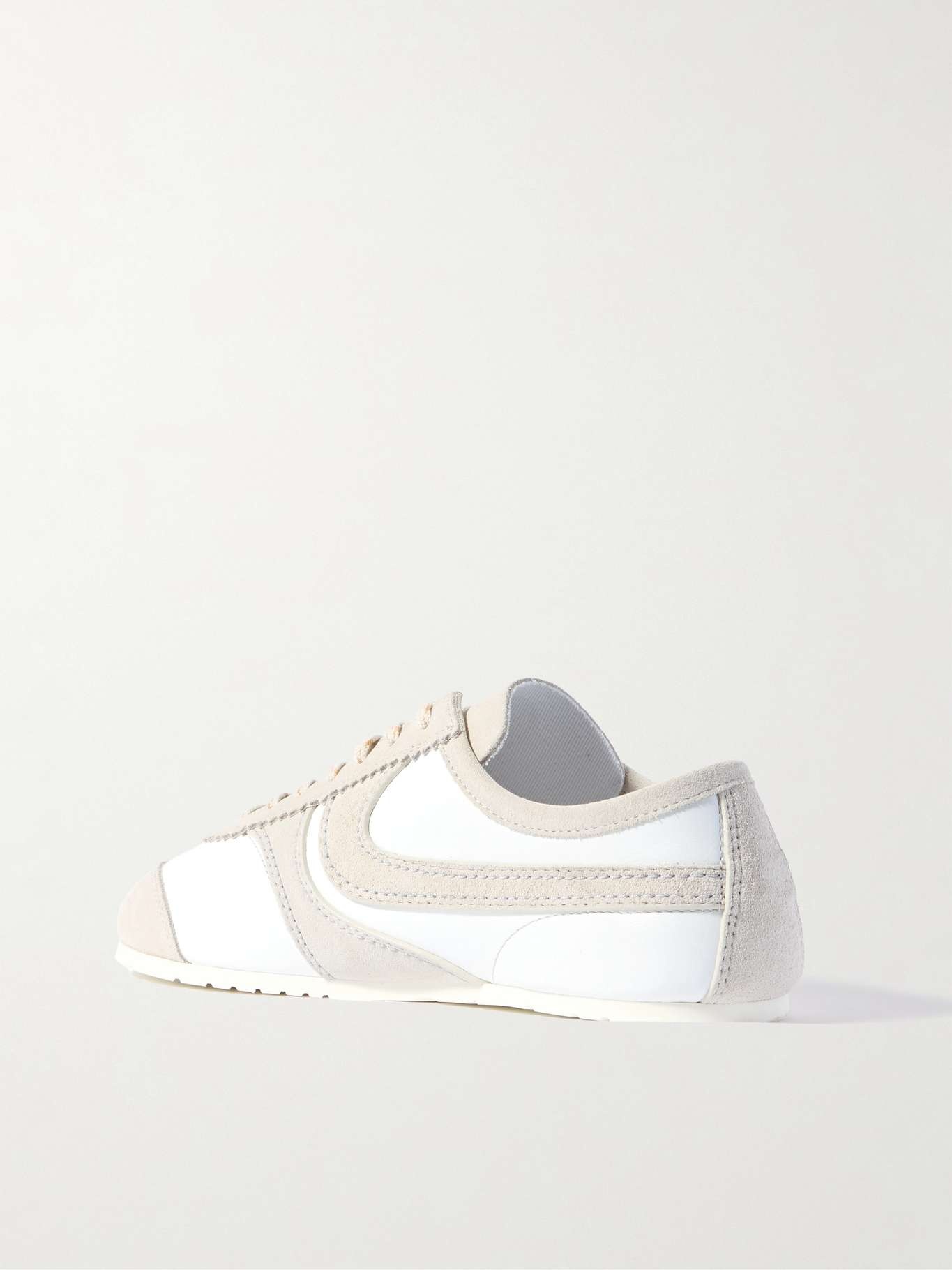 Dries Van Noten Suede-trimmed leather sneakers White