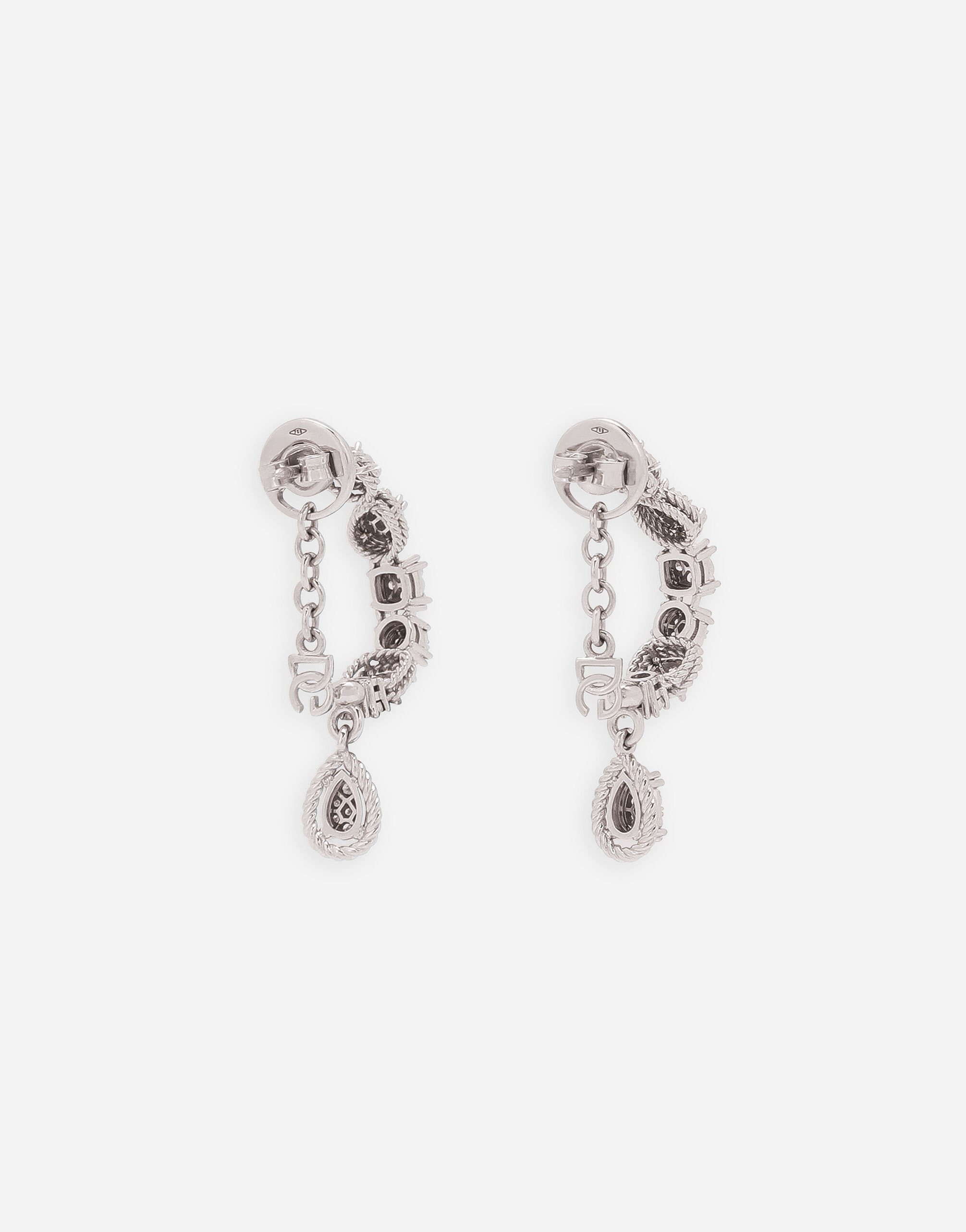 Easy Diamond earrings in white gold 18kt and diamonds pavé - 5