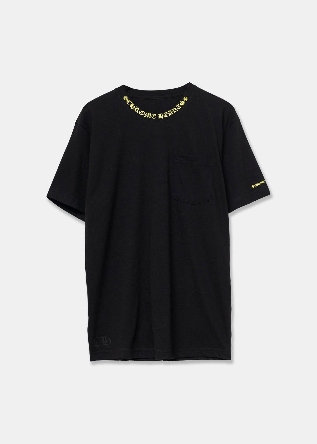 Black Neon Neck Script Tee - 1