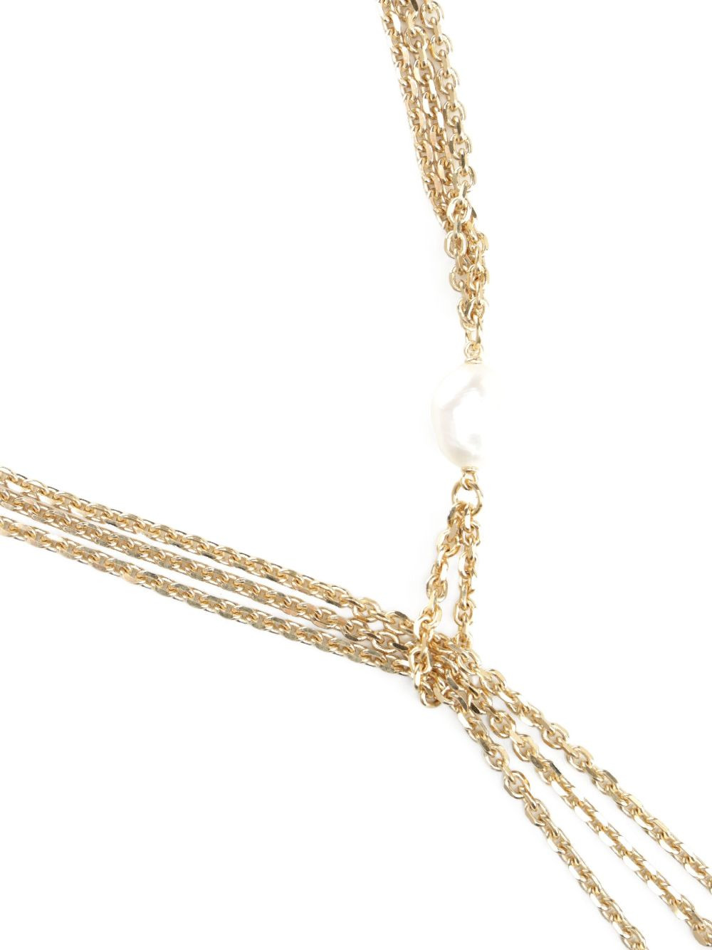 pearl-embellished chain necklace - 3