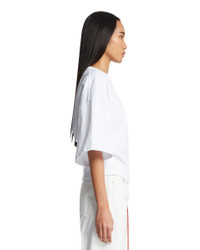 DARKPARK White Draped Cropped T-shirt | antonia | REVERSIBLE