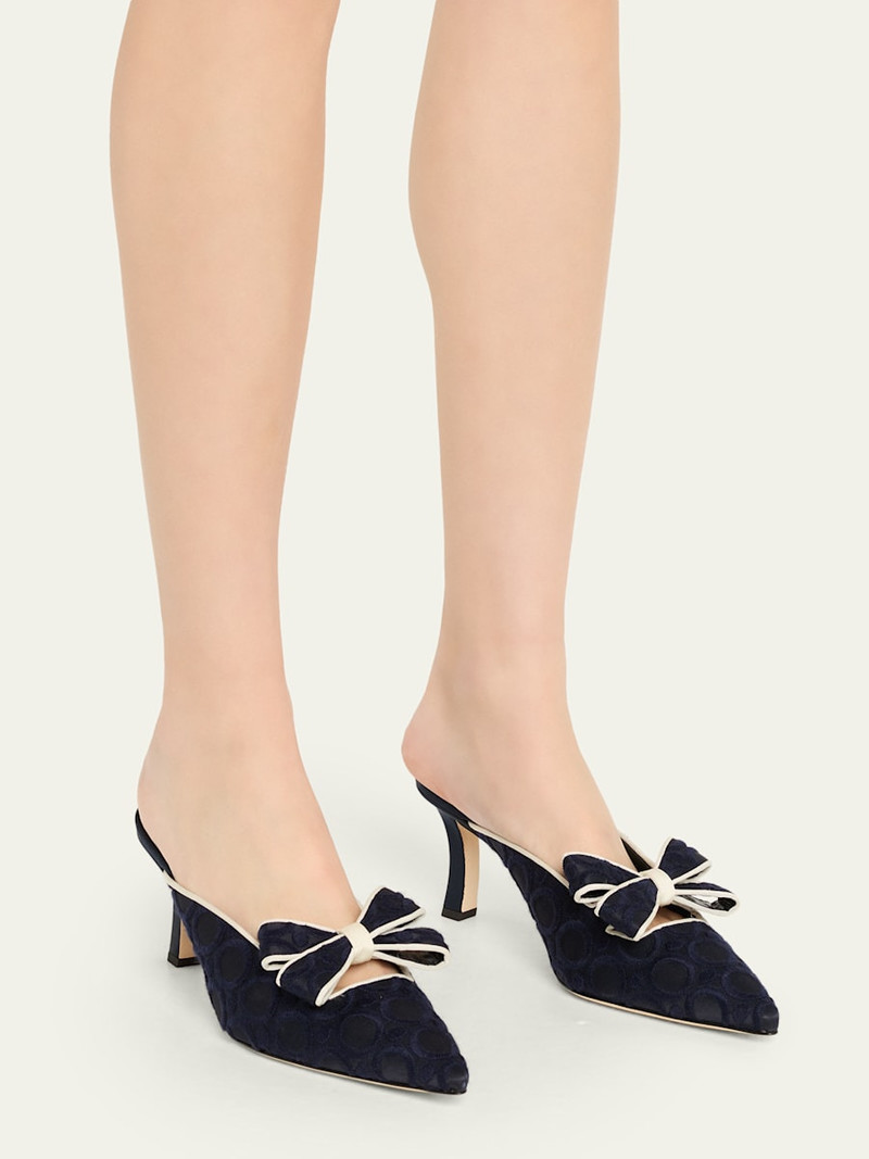 Manolo Blahnik Circolu Embroidered Bow Mules outlook