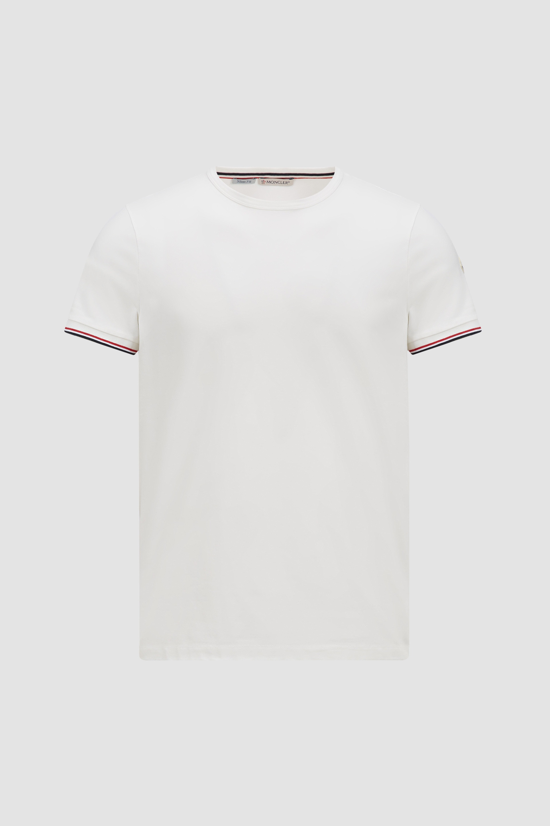Tricolor-Trimmed Cotton T-Shirt - 1