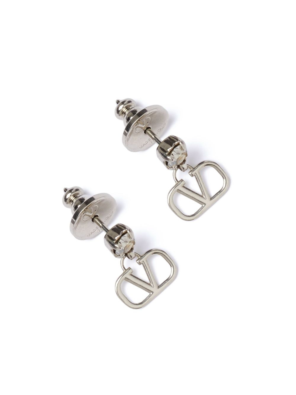 VLogo Signature crystal drop earrings - 3