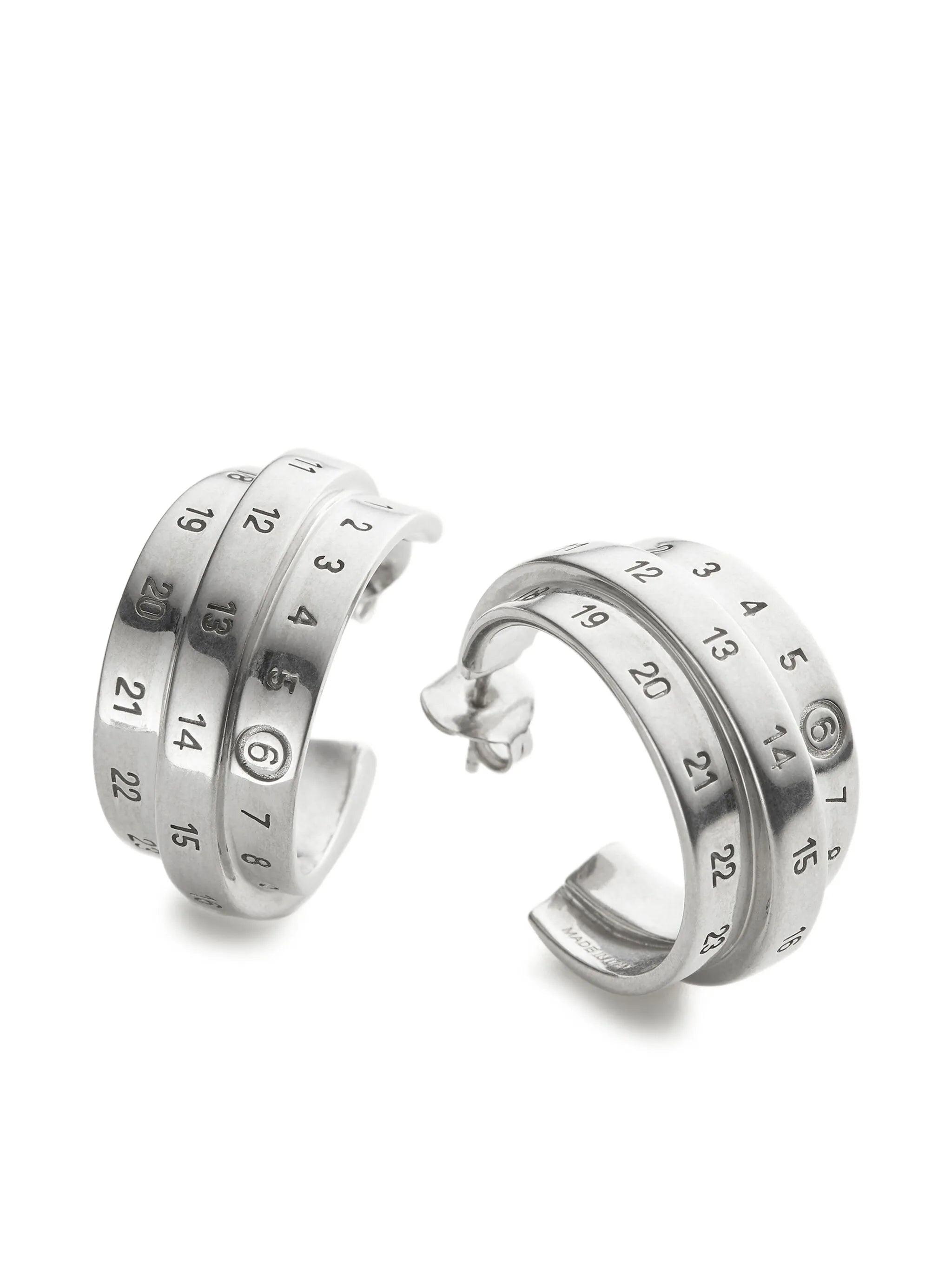 Mm6 Maison Margiela Triple Number Hoop Earrings - 3