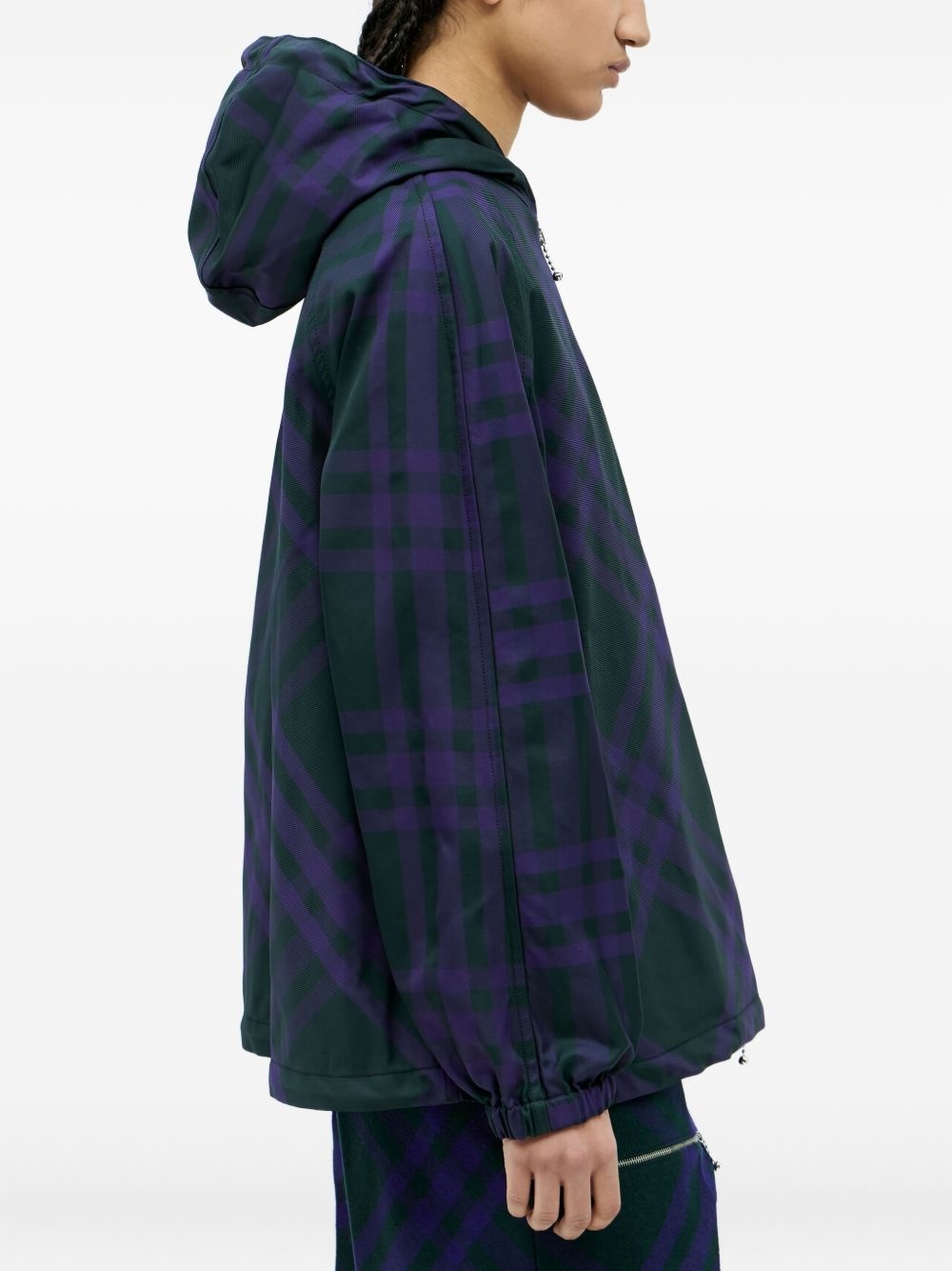hooded plaid jacket - 3