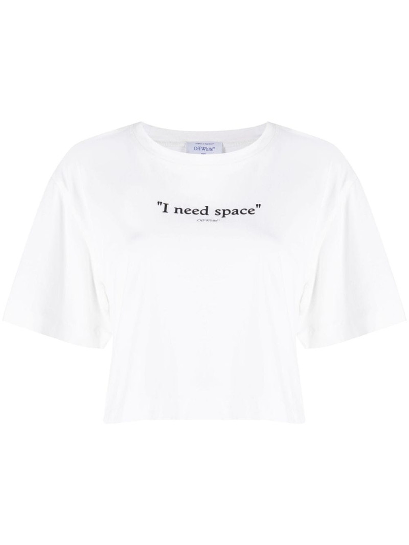 slogan-print cotton T-shirt 1