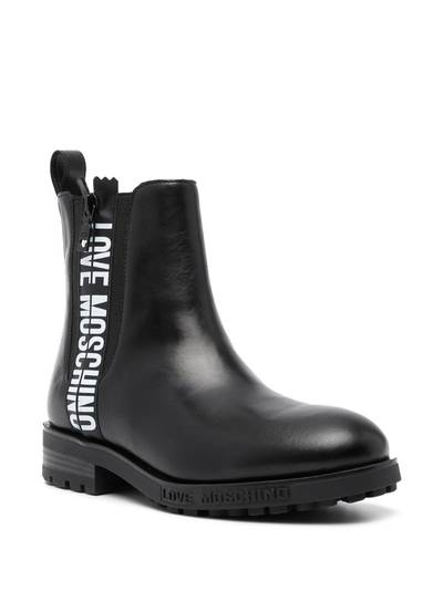Moschino logo-print leather ankle boots outlook