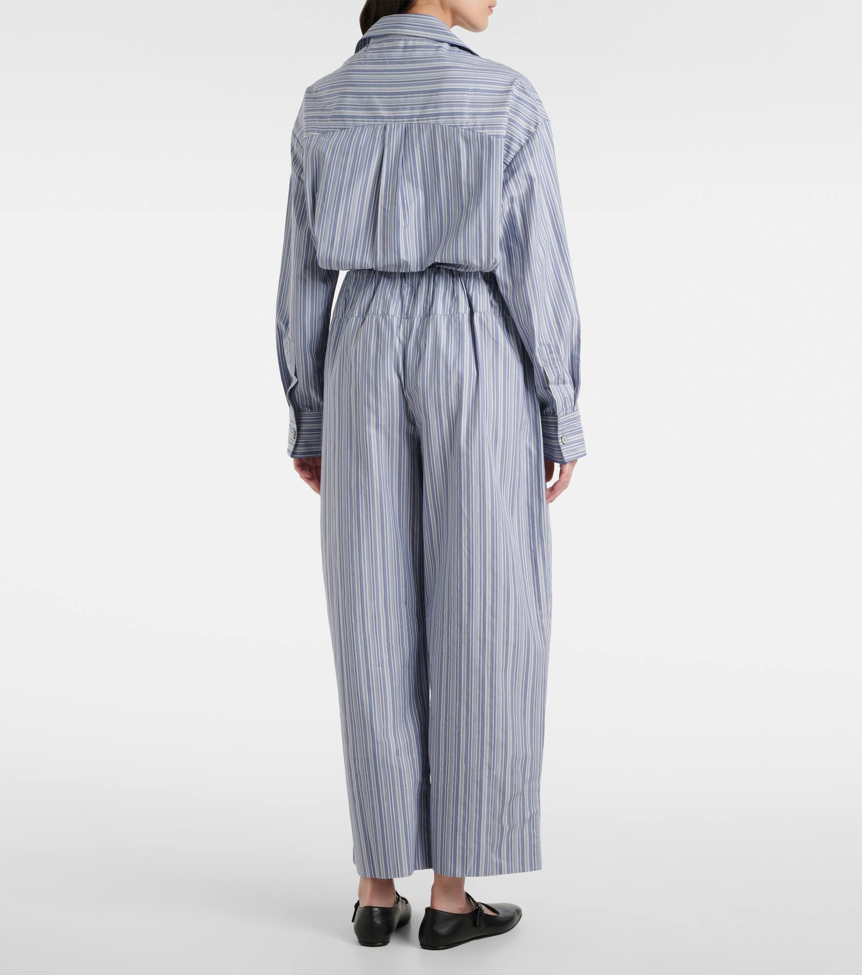 Vieu Relaxed striped cotton poplin pants - 3